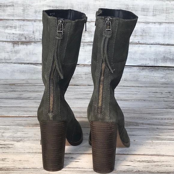 Steve Madden Kaycie olive suede leather heel boots - Picture 3 of 7